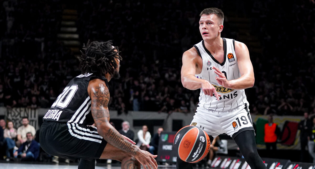 ARIJAN LAKIC, kosarkas Partizana, na utakmici Evrolige protiv Virtusa, u Virtus Segafredo Arena Bolonja, 05.02.2025. photo: MN PRESS / cd BASKETBALL, EUROLEAGUE, VIRTUS, PARTIZAN,