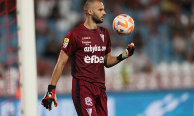 FILIP MANOJLOVIC golman fudbalera Spartaka Subotica na utakmici Superlige Prvenstva Srbije protiv Crvene zvezde na stadionu Rajka Mitica, Beograd 19.08.2023. godine Foto: Marko Metlas Fudbal, Spartak Subotica, Superliga Prvenstvo Srbije, Crvena zvezda