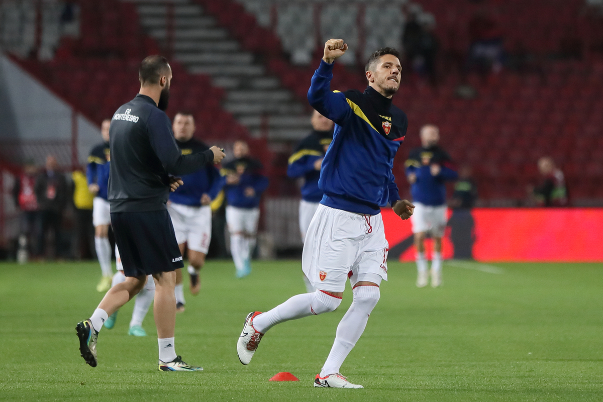 STEVAN JOVETIC fudbaler reprezentacije Crne Gore na utakmici kvalifikacija za UEFA Evropsko prvenstvo 2024 godine protiv Srbije na stadionu Rajka Mitica, Beograd 17.10.2023. godine Foto: Marko Metlas Fudbal, Reprezentacija, Srbija, Crna Gora, UEFA Evropsko prvenstvo, EURO 2024