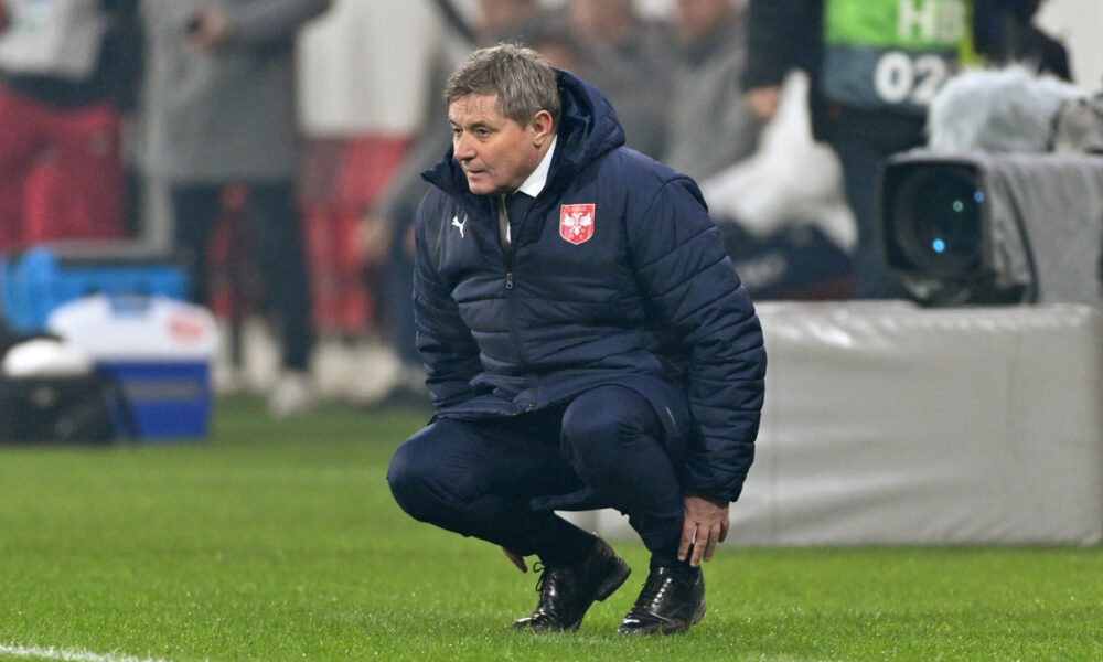 DRAGAN STOJKOVIC PIKSI selektor i trener fudbalera reprezentacije Srbije na utakmici UEFA Lige nacija protiv Danske na stadionu Dubocica, Leskovac 18.11.2024. godine Foto: Marko Metlas Fudbal, Reprezentacija, Srbija, Danska, UEFA Liga nacija