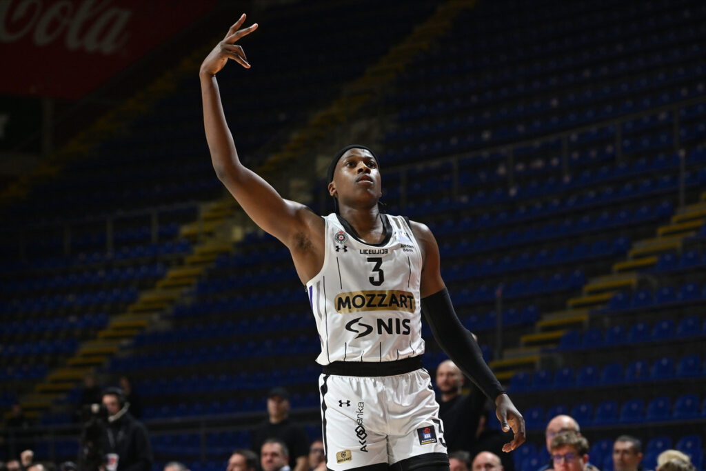 FRANK NTILIKINA Frenk Ntilikina kosarkas Partizana na utakmici Jadranske ABA lige protiv Mege u hali Aleksandar Nikolic Pionir, Beograd 06.01.2025. godine Foto: Marko Metlas Kosarka, Partizan, Jadranska ABA liga, Mega