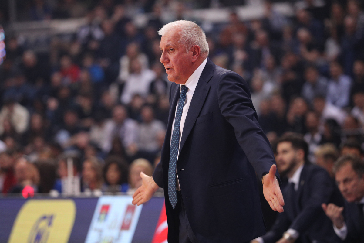 ZELJKO OBRADOVIC, trener kosarkasa Partizana, na utakmici KRK protiv Mege, u hali Cair. Nis, 14.02.2025. foto: MN Press / km Kosarka, Finale KRK, Partizan, Mega