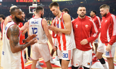 CODI MILLER MCINTYRE Kodi Miler Mekintajer, NIKOLA KALINIC, FILIP PETRUSEV , BRANKO LAZIC TUGA kosarkasa Crvene zvezde na utakmici Evrolige protiv Zalgirisa Kaunas u hali Beogradska arena, Beograd 27.02.2025. godine Foto: Marko Metlas Kosarka, Crvena zvezda, Evroliga, Zalgiris Kaunas