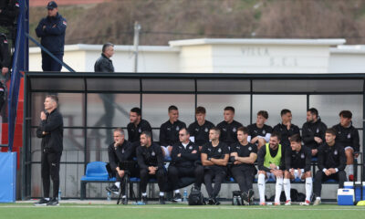 Fudbaleri Partizana, na kup utakmici protiv Radnika, na Gradskom stadionu. Surdulica, 12.03.2025. foto: MN Press / mi Fudbal, Kup Srbije, Radnik Surdulica, Partizan