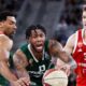 in action during regular season basketball match of AdmiralBet ABA League 2024/2025 between Cedevita Olimpija Ljubljana (SLO) and Crvena Zvezda MeridianBet (SRB) in SRC Stozice, Ljubljana, Slovenia on March 9, 2025. Photo: Filip Barbalic