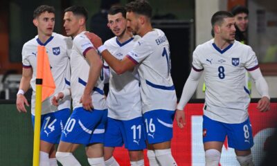 fudbaler reprezentacije Srbije na utakmici plej ofa UEFA Lige nacija protiv Austrije na stadionu Ernst Hapel, Bec 20.03.2025. godine Foto: Marko Metlas Fudbal, Reprezentacija, Srbija, Austrija, UEFA Liga nacija, Plej of