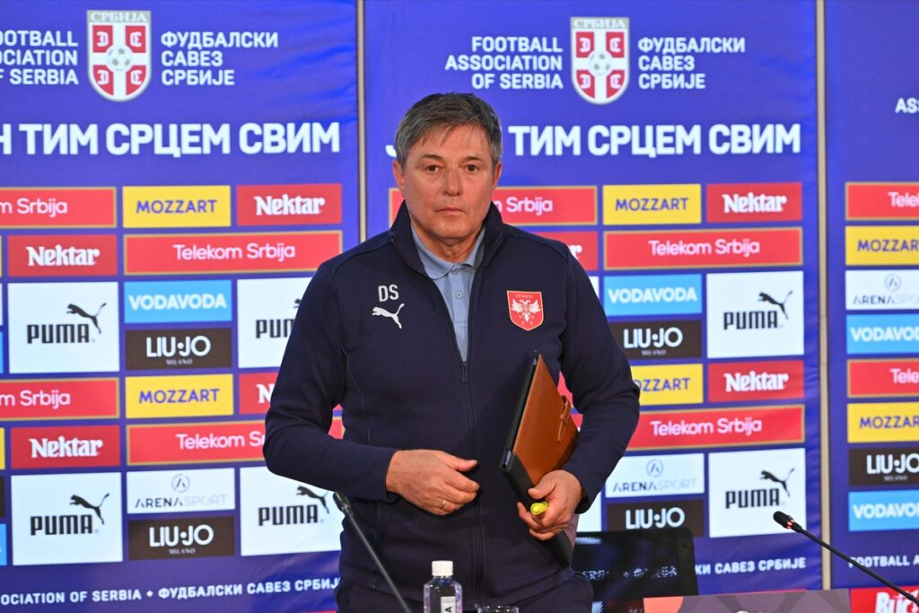 DRAGAN STOJKOVIC PIKSI selektor i trener fudbalske reprezentacije Srbije pres konferencija u sportskom centru FSS, Stara Pazova 22.03.2025. godine Foto: Marko Metlas Fudbal, Srbija, Pres konferencija