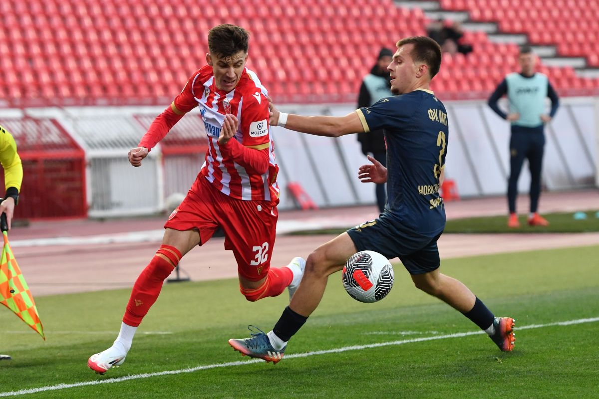 LUKA ILIC fudbaler Crvene zvezde na utakmici Superlige Prvenstva Srbije protiv IMT na stadionu Rajka Mitica, Beograd, 02.03.2025. godine Foto: Marko Metlas Fudbal, Crvena zvezda, Superliga Prvenstvo Srbije, IMT