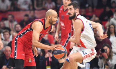 kosarkas Crvene zvezde na utakmici Evrolige protiv Olimpije Armani Milano u hali Beogradska arena, Beograd 13.03.2025. godine Foto: Marko Metlas Kosarka, Crvena zvezda, Evroliga, Olimpija Armani Milano