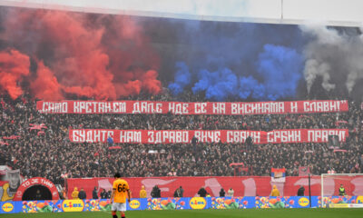 DELIJE navijaci fudbalera Crvene zvezde na utakmici Superlige Prvenstva Srbije protiv Spartaka Subotica na stadionu Rajka Mitica, Beograd, 16.03.2025. godine Foto: Marko Metlas Fudbal, Crvena zvezda, Superliga Prvenstvo Srbije, Spartak Subotica