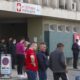 CORRECTS CITY TO SKOPJE - People wait in front of the hospital in Skopje, North Macedonia, Sunday, March 16, 2025, after a massive fire in a nightclub in the town of Kocani. (AP Photo/Boris Grdanoski)