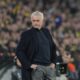 Fenerbahce's head coach Jose Mourinho looks on prior to the Europa League round of 16 first leg soccer match between Fenerbahce and Rangers at Sukru Saracoglu stadium in Istanbul, Turkey, Thursday, March 6, 2025. (AP Photo/Khalil Hamra)