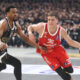 kosarkas Crvene zvezde na utakmici ABA lige protiv Partizana u hali Beogradska Arena, Beograd 21.04.2025. godine Foto: Ivica Veselinov / MN PRESS KOSARKA, BASKETBALL, ABA LIGA, ABA LEAGUE, KK PARTIZAN, KK CRVENA ZVEZDA
