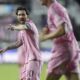 Inter Miami forward Lionel Messi (10) directs his team against the Los Angeles FC during the first half of a CONCACAF Nations League Quarterfinal Match at Chase Stadium, Wednesday, April 9, 2025 in Fort Lauderdale, Fla. (AP Photo/Jim Rassol)