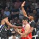 kosarkas Crvene zvezde na utakmici Jadranske ABA lige protiv Parizana u hali Beogradska arena, Beograd 21.04.2025. godine Foto: Marko Metlas Kosarka, Crvena zvezda, Jadranska ABA liga, Partizan