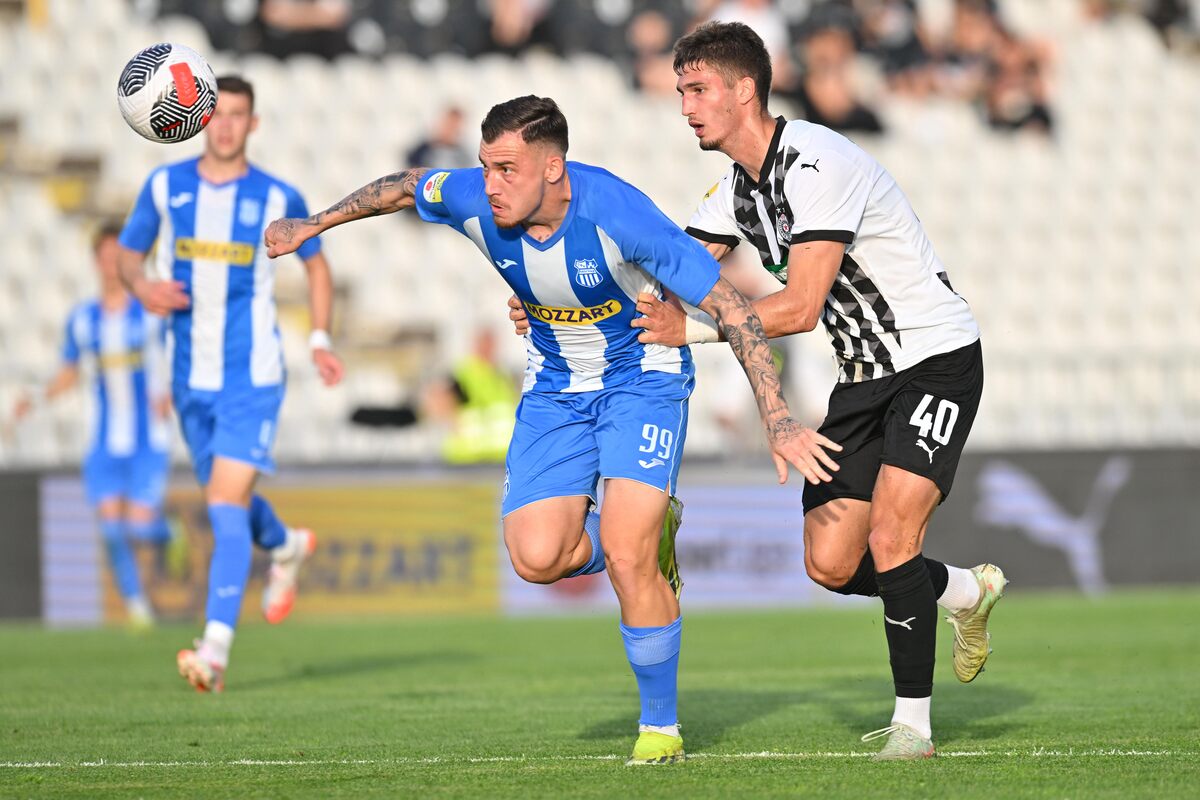 fudbaler Partizana na utakmici Superlige Prvenstva Srbije protiv OFK Beograda na stadionu Partizana, Beograd 23.04.2025. godine Foto: Marko Metlas Fudbal, Partizan, Superliga Prvenstvo Srbije, OFK Beograd