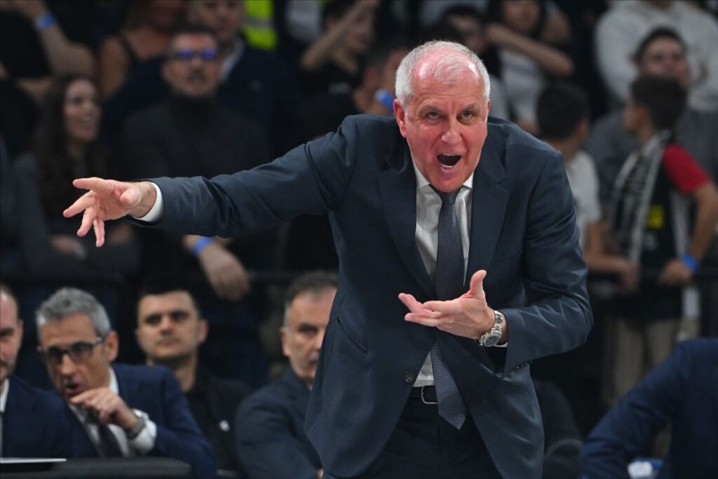 kosarkas Partizana na utakmici Evrolige protiv Reala Madrid u hali Beogradska arena, Beograd 10.04.2025. godine Foto: Marko Metlas Kosarka, Partizan, Evroliga, Real Madrid