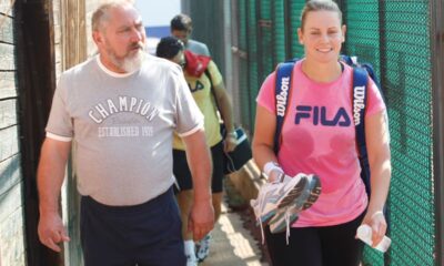 Damir Dokic otac i Jelena Dokic teniserka Australije i Srbije na terenima Tenis kluba Partizan 27.09.2011. godine Foto: Marko Metlas