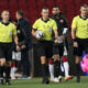 DAVOR BELJO pomocni sudija, IRFAN PELJTO sudija, DAMIR LAZIC pomocni sudija iz Bosne i Hercegovine fudbaleri reprezentacije Srbije na prijateljskoj utakmici kvalifikacija za FIFA Svetsko prvenstvo protiv Katara na stadionu Rajka Mitica, Beograd 11.11.2021. godine Foto: Marko Metlas Fudbal, Reprezentacija, Srbija, Katar, Prijateljska utakmica, Kvalifikacije za Svetsko prvenstvo