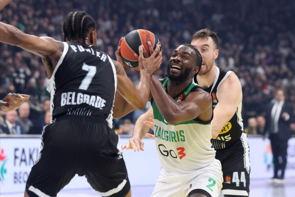 KEENAN EVANS Kinan Evans kosarkas Zalgirisa Kaunas na utakmici Evrolige protiv Partizana u hali Stark Beogradska arena, Beograd 26.01.2024. godine Foto: Marko Metlas Kosarka, Partizan, Evroliga, Zalgiris Kaunas