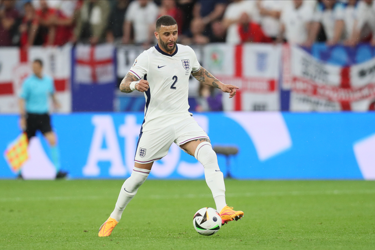 KYLE WALKER Kajl Voker fudbaler reprezentacije Engleske na utakmici UEFA Evropskog prvenstva 2024 godine protiv Srbije na stadionu AufSalke arena, Gelzenkirhen, 16.06.2024. godine Foto: Marko Metlas Fudbal, Reprezentacija, Srbija, UEFA Evropsko prvenstvo, EURO 2024, Engleska
