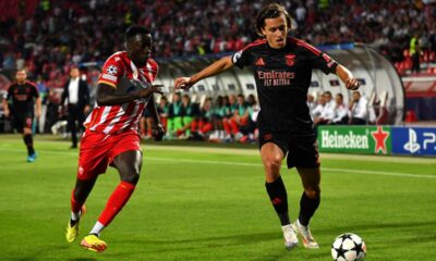 ALVARO CARRERAS Alvaro Kareras fudbaler Benfike na utakmici UEFA Lige sampiona protiv Crvene zvezde na stadionu Rajko Mitic, Beograd 19.09.2024. godine Foto: MN Press/mi Fudbal, Crvena zvezda, UEFA Liga sampiona, Benfika