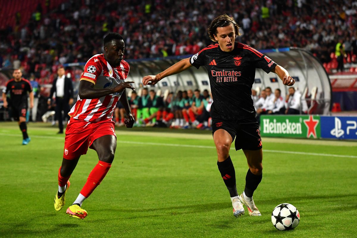 ALVARO CARRERAS Alvaro Kareras fudbaler Benfike na utakmici UEFA Lige sampiona protiv Crvene zvezde na stadionu Rajko Mitic, Beograd 19.09.2024. godine Foto: MN Press/mi Fudbal, Crvena zvezda, UEFA Liga sampiona, Benfika
