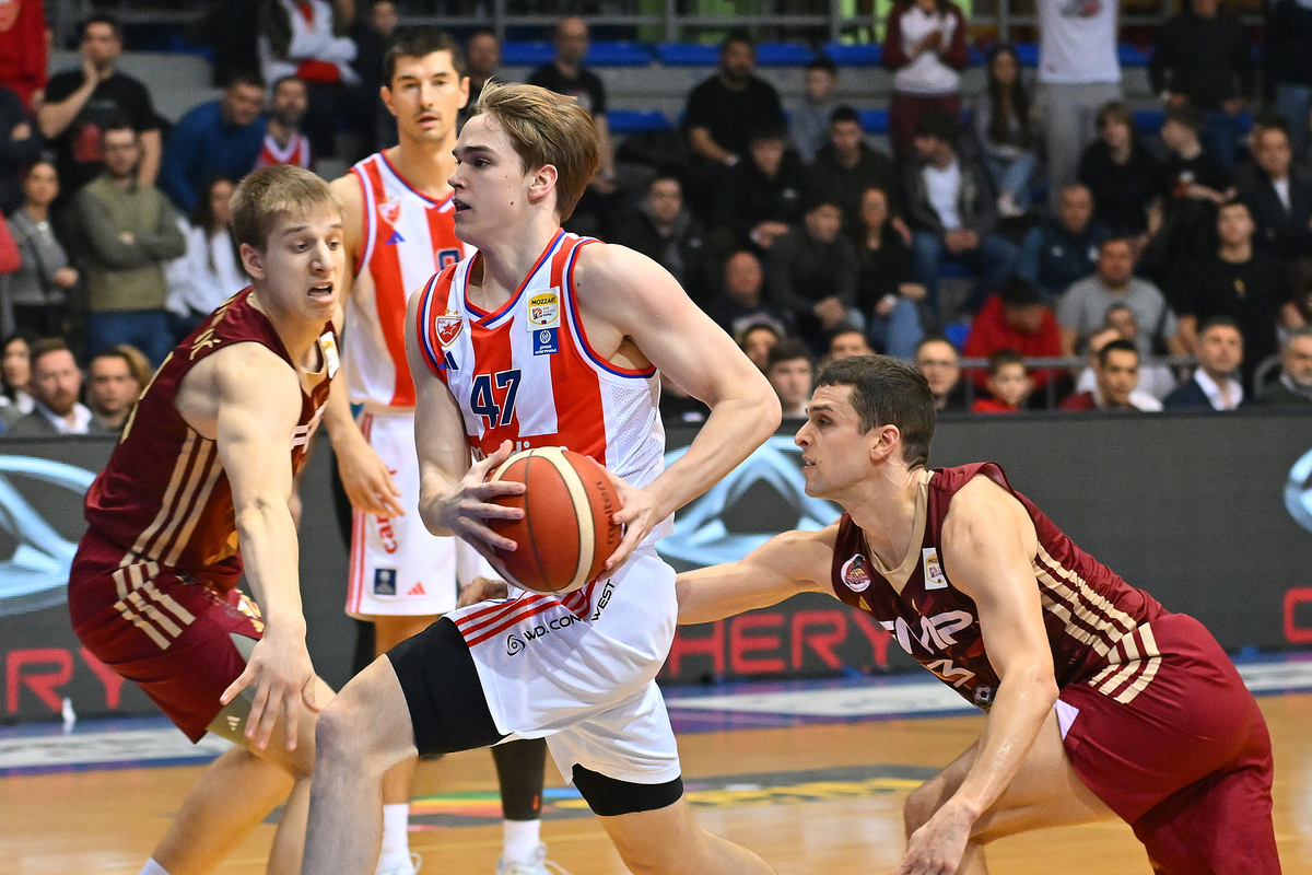 ANDREJ KOSTIC, kosarkas Crvene zvezde, na utakmici KRK protiv FMP, u hali Cair. Nis, 14.02.2025. foto: MN Press / mi Kosarka, Finale KRK, Crvena zvezda, FMP
