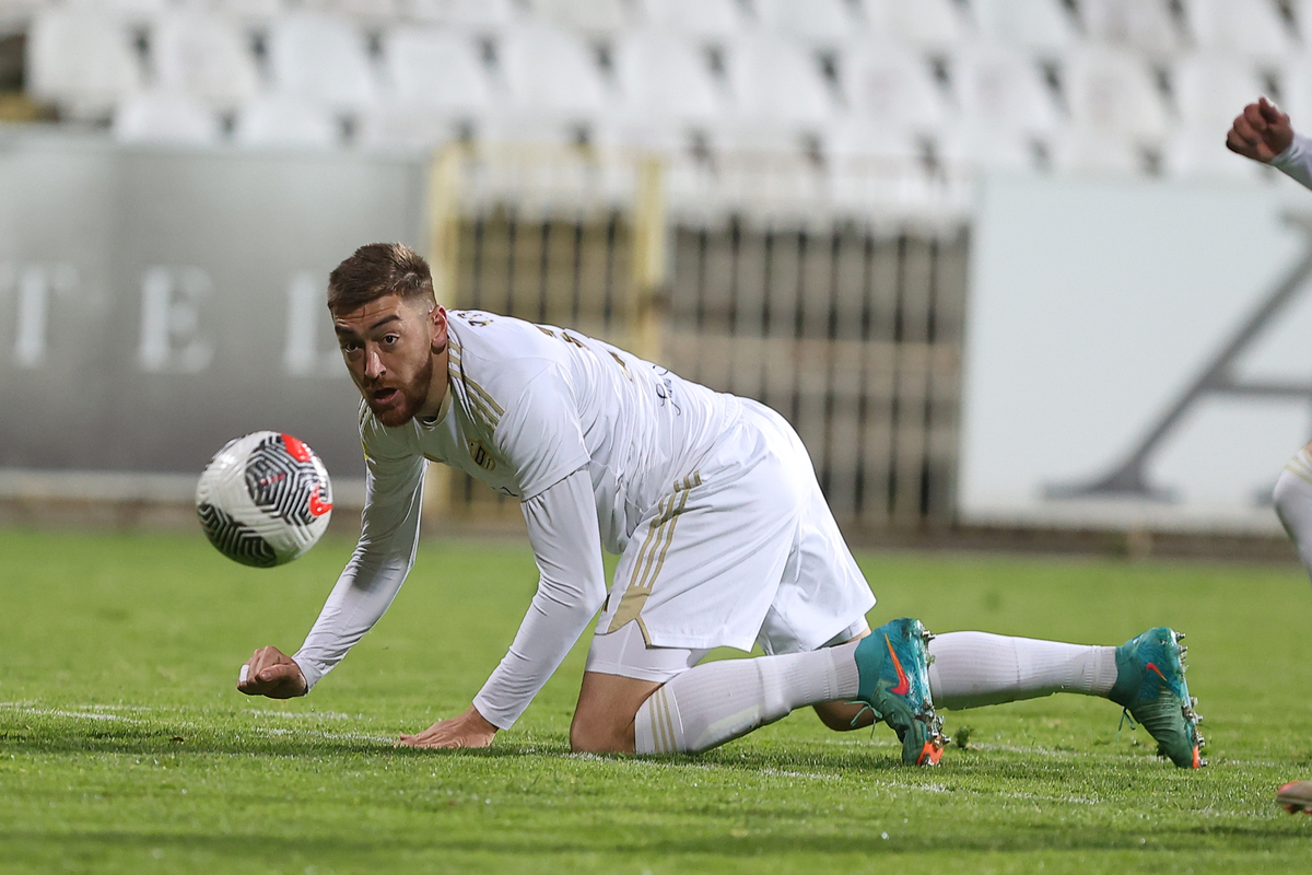 MILAN PAVKOV fudbaler Cukarickog na utakmici Mocart Superlige protiv IMT-a na stadionu Cukarickog, Beograd 07.04.2025. godine Foto: Ivica Veselinov / MN PRESS FUDBAL, FOOTBALL, MOZZART SUPERLIGA, PRVENSTVO SRBIJE, NATIONAL CHAMPIONSHIP, FK CUKARICKI, FK IMT NOVI BEOGRAD