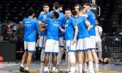 Kosarkasi Spartaka Subotica na utakmici Jadranske ABA lige protiv Partizana u hali Beogradska arena, Beograd 09.05.2025. godine Foto: MN PRESS Kosarka, Partizan, Jadranska ABA liga, Spartak Subotica