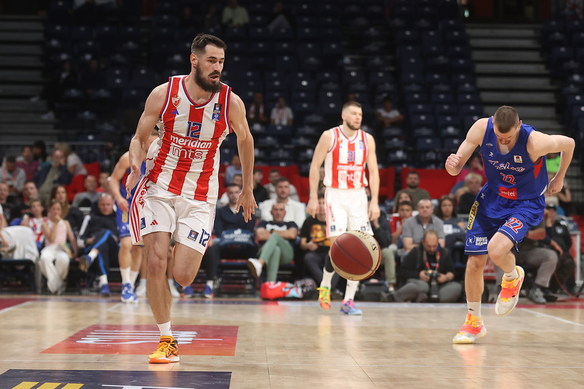NIKOLA KALINIC kosarkas Crvene Zvezde na utakmici ABA lige protiv Igokee u hali Beogradska Arena, Beograd 10.05.2025. godine Foto: Ivica Veselinov / MN PRESS KOSARKA, BASKETBALL, ABA LIGA, ABA LEAGUE, CRVENA ZVEZDA, IGOKEA, JADRANSKA LIGA, ADRIATIC LEAGUE