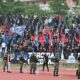 Navijaci fudbalera Novog Pazara, i policija, na utakmici Superlige Prvenstva Srbije protiv Radnickog Kragujevac, na stadionu Cika Daca. Kragujevac, 10.05.2025. foto: Mladjan Ivanovic Fudbal, Radnicki 1923, Novi Pazar