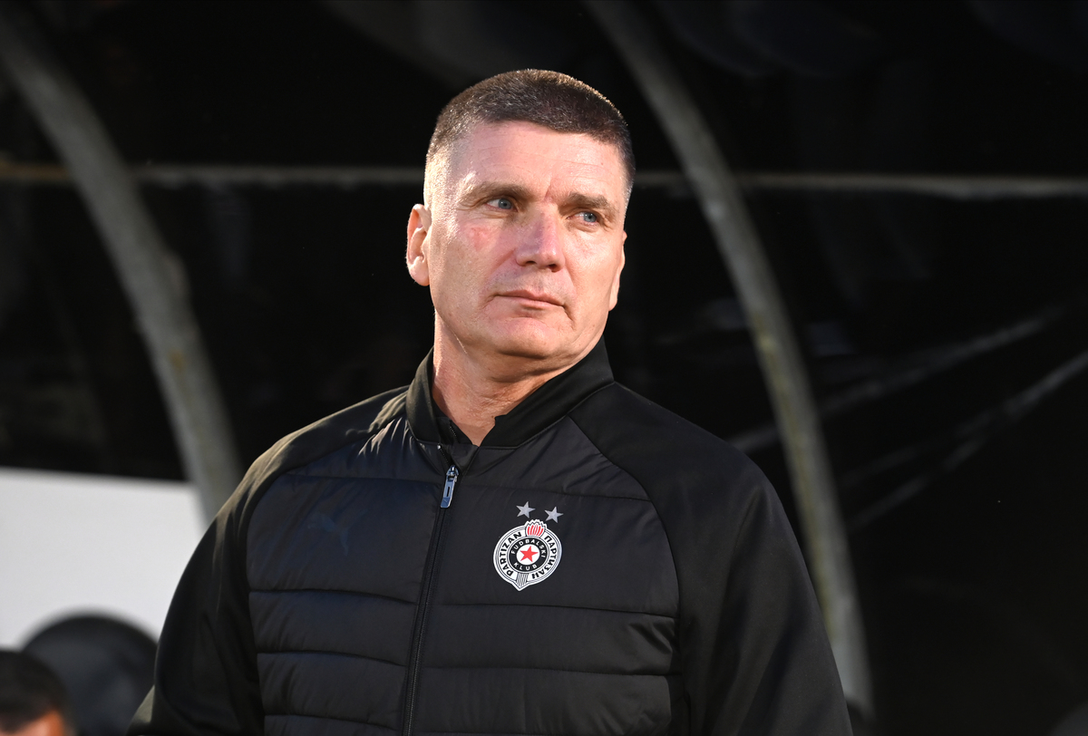 SRDJAN BLAGOJEVIC, trener fudbalera Partizana, na prvenstvenoj utakmici protiv TSC, na stadionu JNA. Beograd, 11.05.2025. foto: Nebojsa Parausic Fudbal, Partizan, TSC
