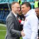 PAVLE ILIC sudija i VLADAN MILOJEVIC trener fudbalera Crvene zvezde na utakmici finala Kupa Srbije protiv Vojvodine Novi Sad na stadionu Kraljevica, Zajecar 21.05.2025. godine Foto: Marko Metlas Fudbal, Crvena zvezda, Finale, Kup Srbije, Vojvodina Novi Sad