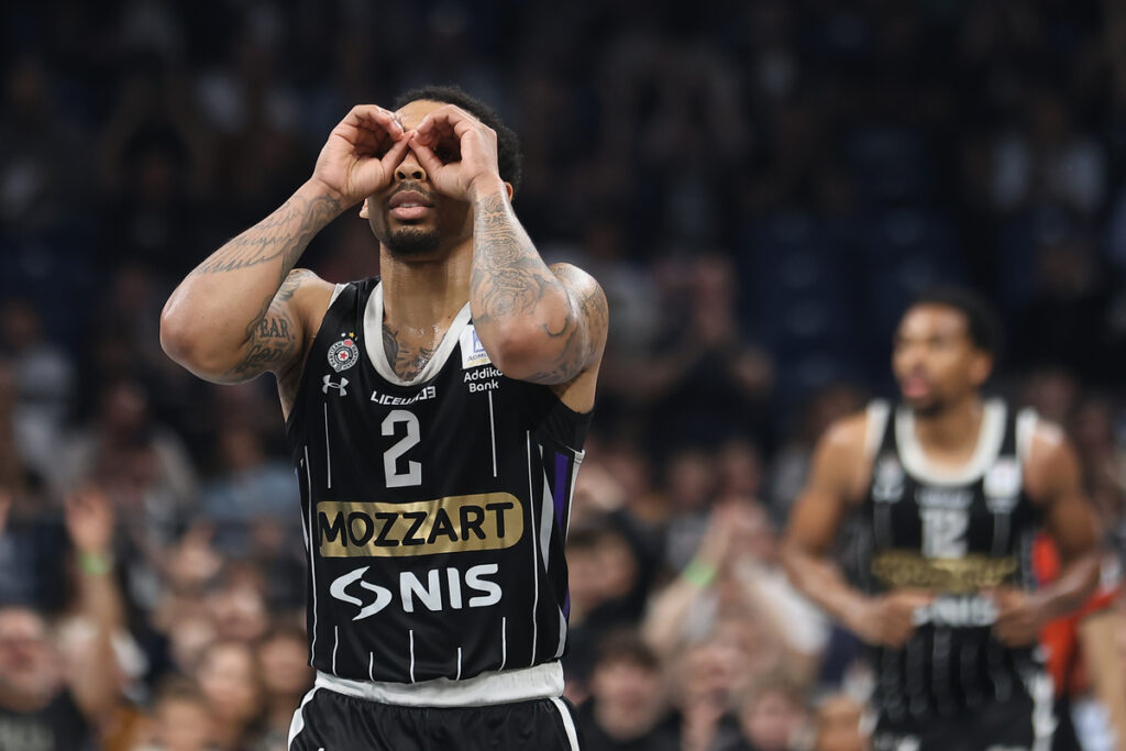 CARLIK JONES Karlik Dzons kosarkas Partizana na utakmici ABA lige protiv Dubaija u hali Beogradska Arena, Beograd 26.05.2025. godine Foto: Ivica Veselinov / MN PRESS KOSARKA, BASKETBALL, ABA LIGA, ABA LEAGUE, KK PARTIZAN, BC DUBAI