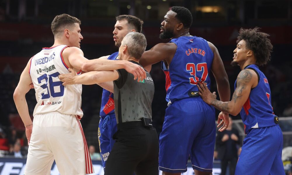 kosarkas Crvene Zvezde na utakmici ABA lige protiv Igokee u hali Beogradska Arena, Beograd 10.05.2025. godine Foto: Ivica Veselinov / MN PRESS KOSARKA, BASKETBALL, ABA LIGA, ABA LEAGUE, CRVENA ZVEZDA, IGOKEA, JADRANSKA LIGA, ADRIATIC LEAGUE