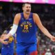 Denver Nuggets center Nikola Jokic argues after being called for a foul in the second half of Game 7 of an NBA basketball first-round playoff series against the Los Angeles Clippers, Saturday, May 3, 2025, in Denver. (AP Photo/David Zalubowski)
