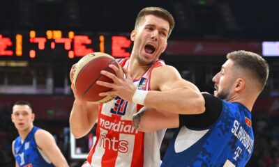 kosarkas Crvene zvezde na utakmici polufinala Jadranske ABA lige protiv Budicnosti Podgorica u hali Beogradska arena, Beograd 29.05.2025. godine Foto: Marko Metlas Kosarka, Crvena zvezda, Jadranska ABA liga, Buducnost Podgorica