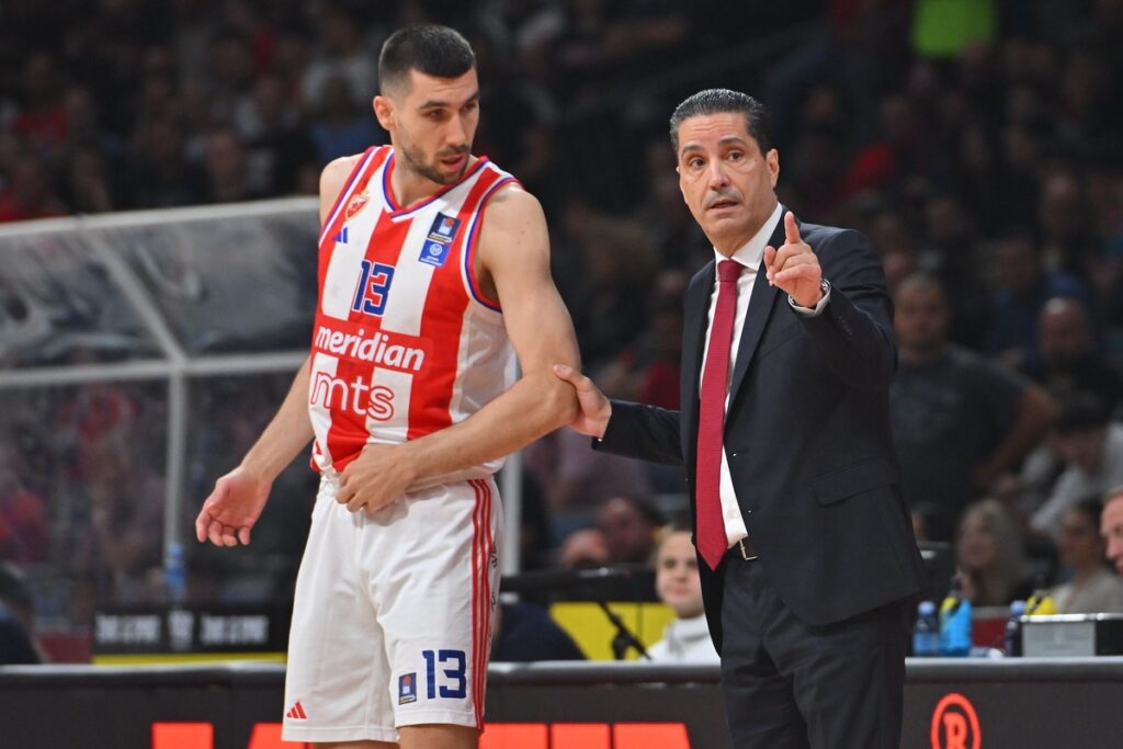 kosarkas Crvene zvezde na utakmici polufinala Jadranske ABA lige protiv Budicnosti Podgorica u hali Beogradska arena, Beograd 29.05.2025. godine Foto: Marko Metlas Kosarka, Crvena zvezda, Jadranska ABA liga, Buducnost Podgorica