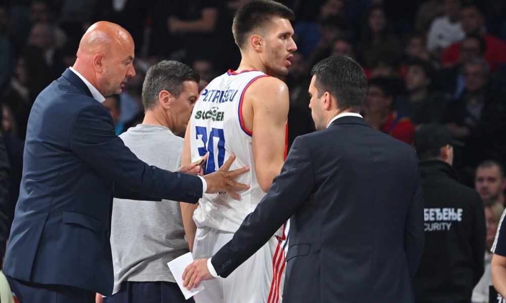 kosarkas Crvene zvezde na utakmici polufinala Jadranske ABA lige protiv Budicnosti Podgorica u hali Beogradska arena, Beograd 29.05.2025. godine Foto: Marko Metlas Kosarka, Crvena zvezda, Jadranska ABA liga, Buducnost Podgorica