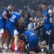 kosarkas Crvene zvezde na utakmici plej ofa Jadranske ABA lige protiv Buducnosti Podgorica u hali Moraca, Podgorica 26.05.2025. godine Foto: MN PRESS Kosarka, Crvena zvezda, Polufinale Plej ofa Jadranska ABA liga, Buducnost Podgorica