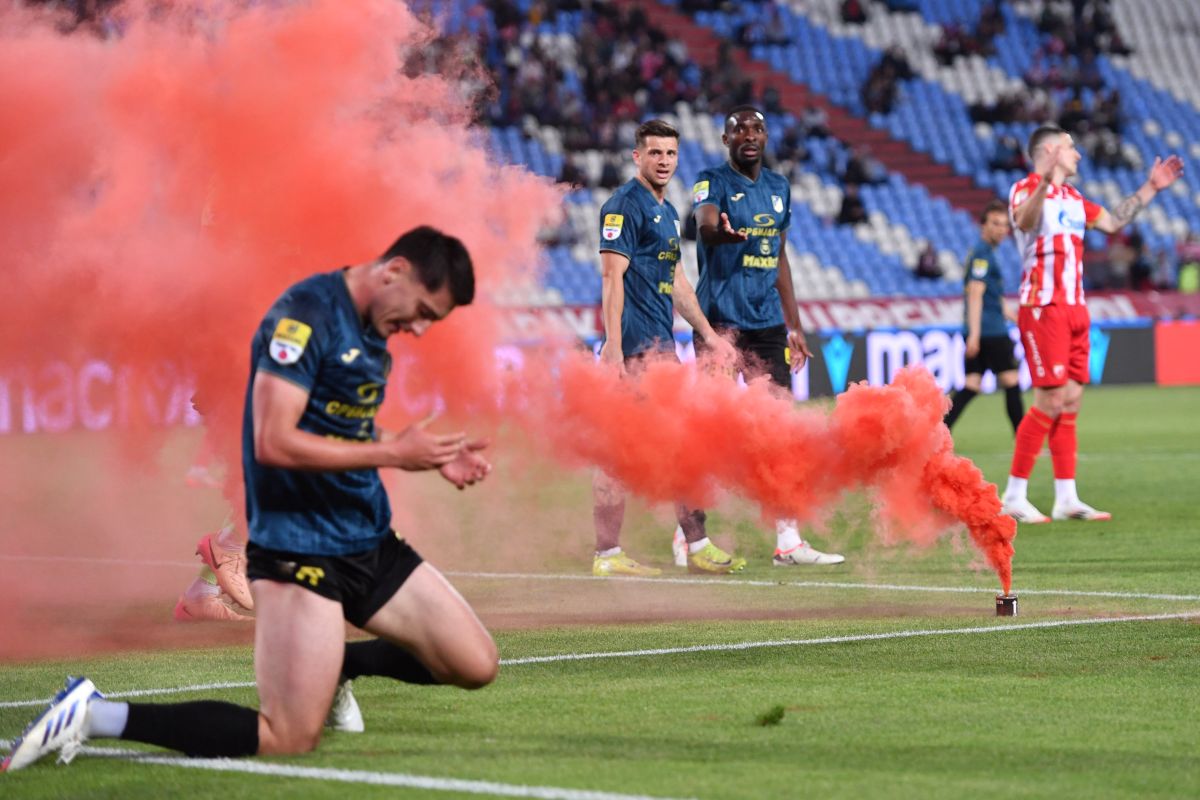 fudbaler Crvene zvezde na utakmici Superlige Prvenstva Srbije protiv Vojvodine Novi Sad na stadionu Rajka Mitica, Beograd, 11.05.2025. godine Foto: Marko Metlas Fudbal, Crvena zvezda, Superliga Prvenstvo Srbije, Vojvodina Novi Sad