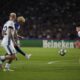 Barcelona's Lamine Yamal scores during the Champions League semifinal first leg soccer match between Barcelona and Inter Milan in Barcelona, Spain, Wednesday, April 30, 2025. AP Photo/Emilio Morenatti)
