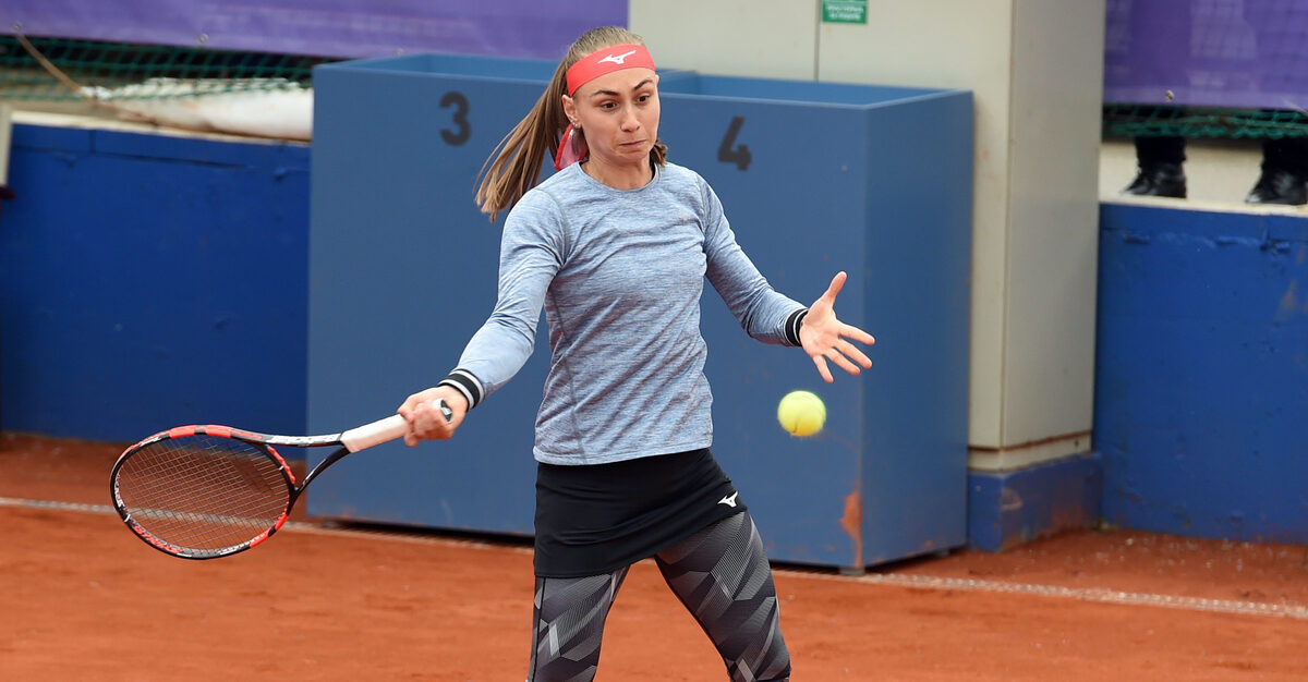ALEKSANDRA KRUNIC i Nina Stojanovic, dubl teniserke Srbije, u mecu protiv Lidziya Marozava i Andreea Mitu, na WTA turniru Serbia Ladies Open, na terenima TK Novak u SC MGM. Beograd, 19.05.2021. foto: Nebojsa Parausic Tenis