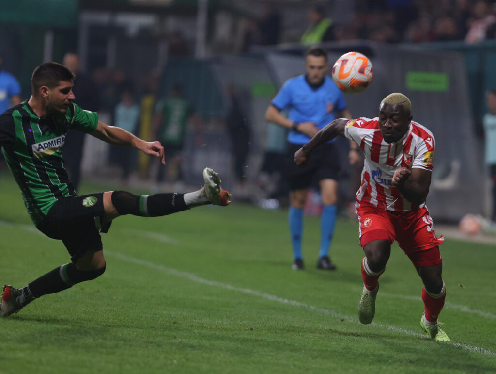 IBRAHIM MUSTAPHA Ibrahim Mustafa, fudbaler Crvene zvezde, na utakmici Superlige Prvenstva Srbije protiv Kolubare, na stadionu Kolubare.
Lazarevac, 30.10.2022.
foto: MN Press / mr
Fudbal, Kolubara, Superliga Prvenstvo Srbije, Partizan