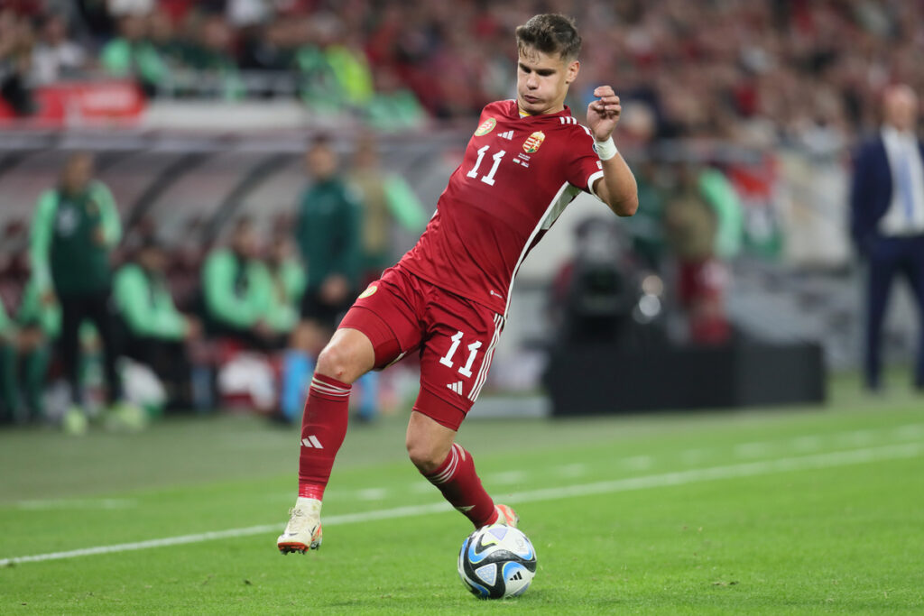 MILOS KERKEZ fudbaler reprezentacije Madjarske na utakmici kvalifikacija za UEFA Evropsko prvenstvo 2024 godine protiv Srbije na stadionu Ferenc Puskas, Budimpesta 14.10.2023. godine Foto: Marko Metlas Fudbal, Reprezentacija, Srbija, Madjarska, UEFA Evropsko prvenstvo, EURO 2024