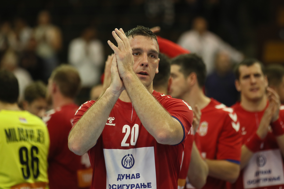 MILJAN PUSICA rukometas Srbije na utakmici EHF kvalifikacija za Evropsko Prvenstvo protiv Spanije u hali SPENS, Novi Sad 12.05.2024. godine Foto: Ivica Veselinov / MN PRESS RUKOMET, HANDBALL, SRBIJA, SPANIJA, SPAIN, EHF