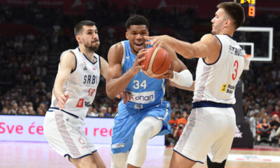 GIANNIS ANTETOKOUNMPO Janis Adetokunbo, kosarkas Grcke, na prijateljskoj utakmici protiv Srbije, u Beogradskoj areni. Beograd, 22.07.2024. foto: Nebojsa Parausic Kosarka, Srbija, Grcka