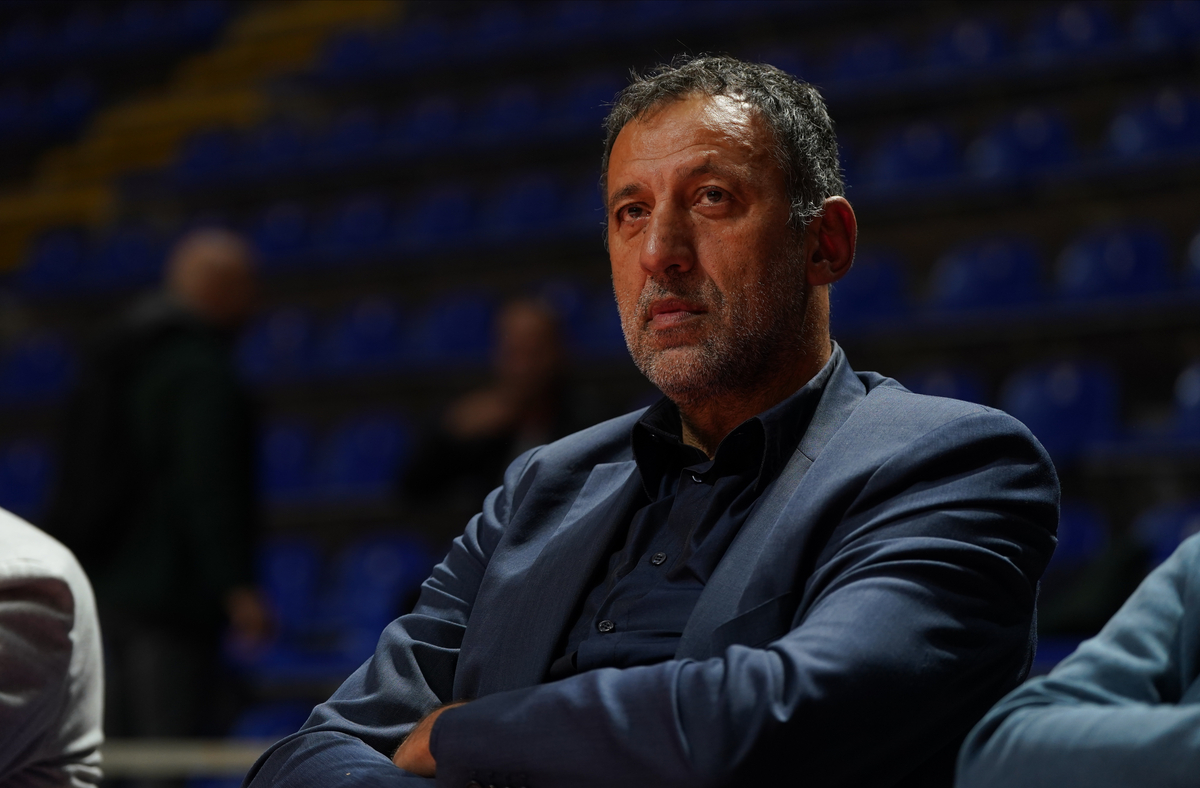 VLADE DIVAC, bivsi kosarkas Partizana, na utakmici Evrolige protiv Makabija, u hali Aleksandar Nikolic. Beograd, 17.10.2024. Foto: MN Press / ds Kosarka Euroleague, Partizan, Makabi