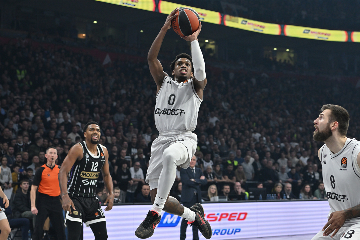 TJ SHORTS Ti Dzej Sorts kosarkas Pariza na utakmici Evrolige protiv Partizana u hali Beogradska arena, Beograd 22.01.2025. godine Foto: Marko Metlas Kosarka, Partizan, Evroliga, Pariz